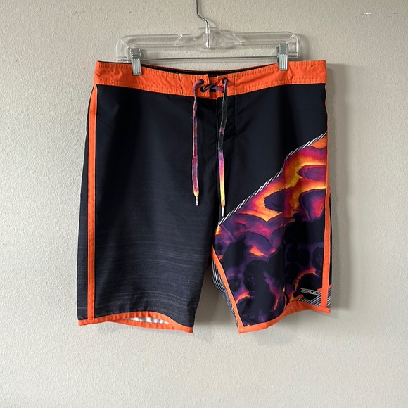 O'Neill Hyperfreak Men's Boardshorts Size 34 Orange/Purple/Black/Sunset - Picture 2 of 16